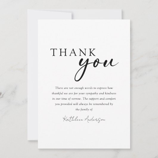Foto Sympathy Funeral Bedankkaart (Voorkant)