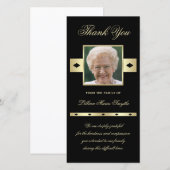 Foto Sympathy Memorial Bedankt Fotokaart Zwart (Voorkant / Achterkant)