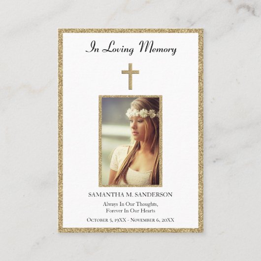 Foto Sympathy Memorial Funeral Religious Visitekaartje (Voorkant)