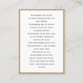 Foto Sympathy Memorial Funeral Religious Visitekaartje (Achterkant)