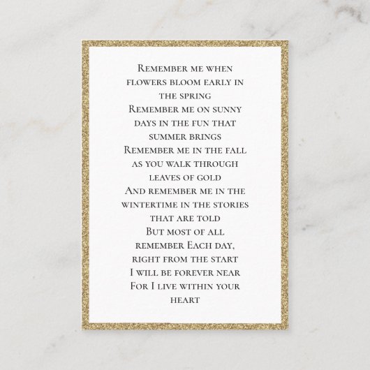 Foto Sympathy Memorial Funeral Religious Visitekaartje (Achterkant)