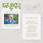 Foto Sympathy Memorial Prayer Contactkaartje (Voorkant / Achterkant)