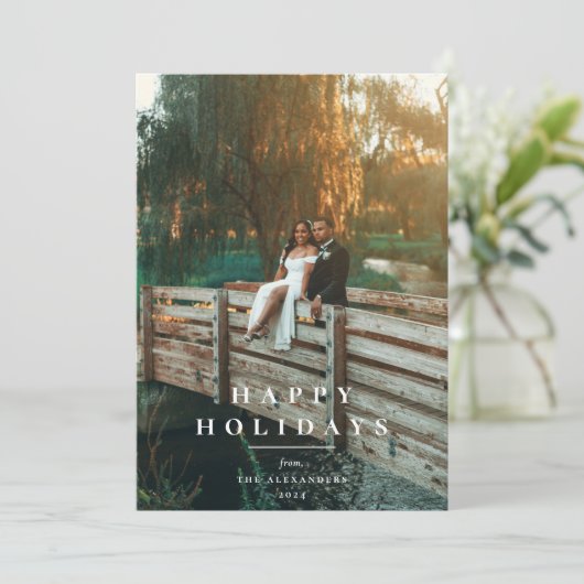 Foto Tan Pset Pattern Feestdagenkaart (Staand voorkant)