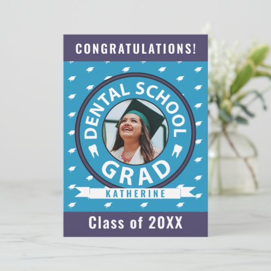 Foto tandheelkunde Afstuderen Aankondiging (Staand voorkant)