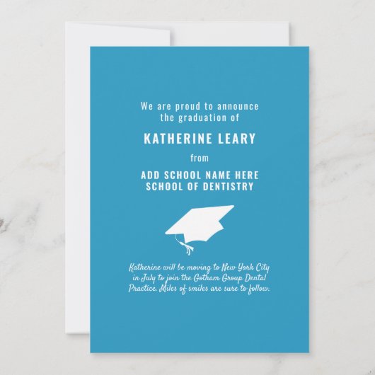 Foto tandheelkunde Afstuderen Aankondiging (Achterkant)