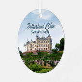 Foto Tartan Scottish Sutherland Clan Castle Metalen Ornament (Voorkant links)