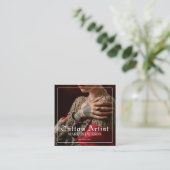 Foto Tattoo Artist Vierkante Visitekaartje (Staand voorkant)