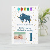 Foto & Taurus Birthday met Gold & ballonnen Kaart (Staand voorkant)