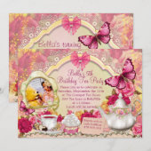 Foto Tea Party uitnodiging (Voorkant / Achterkant)