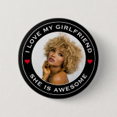 Foto Tekst Hart Ik Hou Van Mijn Geweldige Vriendin Ronde Button 5,7 Cm (Voorkant)