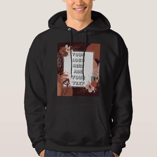 Foto Tekst Logo Bloemige Boho Hoodie (Voorkant)