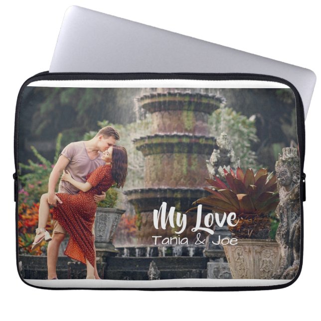 Foto & tekst mijn liefde - gepersonaliseerd laptop sleeve (Voorkant)