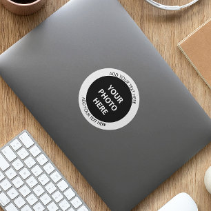 Foto & tekst uploaden – Aanpassen Ronde Sticker