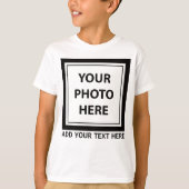 Foto & tekst uploaden – Aanpassen T-shirt (Voorkant)