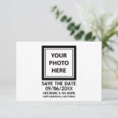Foto & tekst uploaden – eenvoudig save the date (Staand voorkant)