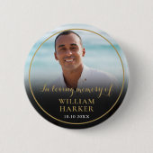 Foto ter liefdevolle herinnering rouwknoop ronde button 5,7 cm (Voorkant)