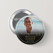 Foto ter liefdevolle herinnering rouwknoop ronde button 5,7 cm (Voorkant /achterkant)