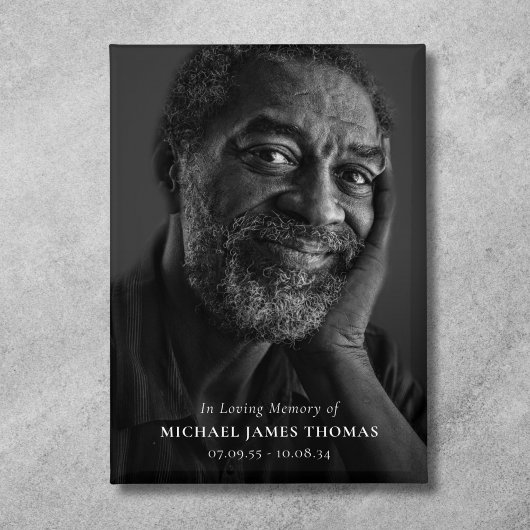 Foto ter nagedachtenis aan de begrafenis button