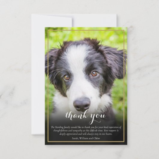 Foto ter nagedachtenis aan huisdier bedankkaart (Voorkant)