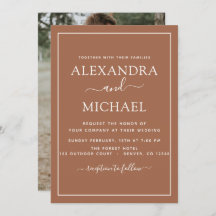 Foto Terra Cotta Boho Wedding Simple Invitation