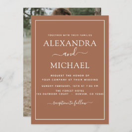 Foto Terra Cotta Boho Wedding Simple Invitation Kaart