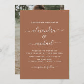 Foto Terra Cotta Boho Wedding Simple Kaart (Voorkant / Achterkant)