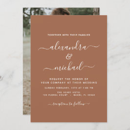 Foto Terra Cotta Boho Wedding Simple Kaart