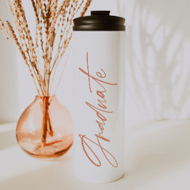 Foto terracotta afstuderen script modern elegant thermosbeker
