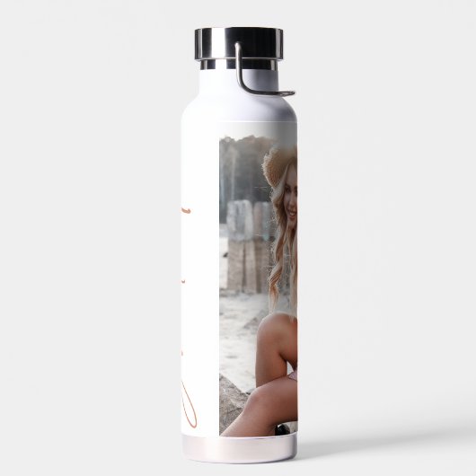 Foto terracotta afstuderen script modern elegant waterfles (Links)