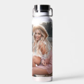 Foto terracotta afstuderen script modern elegant waterfles (Achterkant)