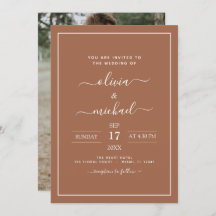 Foto Terracotta Boho Wedding Simple Invitation
