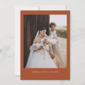 Foto Terracotta Fall Wedding Kaart (Achterkant)