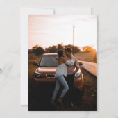 Foto Terracotta Floral op zwart Save the Date Kaart (Achterkant)