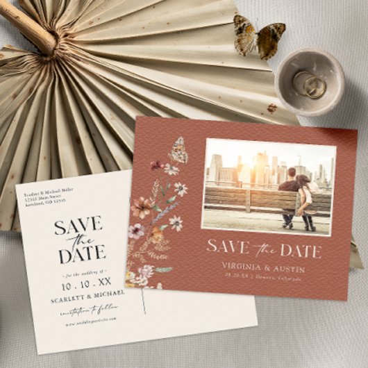 Foto Terracotta Save the Date Briefkaart