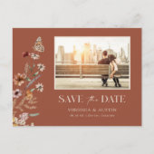 Foto Terracotta Save the Date Briefkaart (Voorkant)