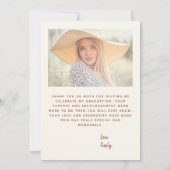 Foto Terracotta Script Afstudeerder Dank u kaart (Achterkant)