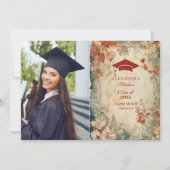 Foto Terracotta Wildflower Afstudeerfeest Aankondiging (Voorkant)