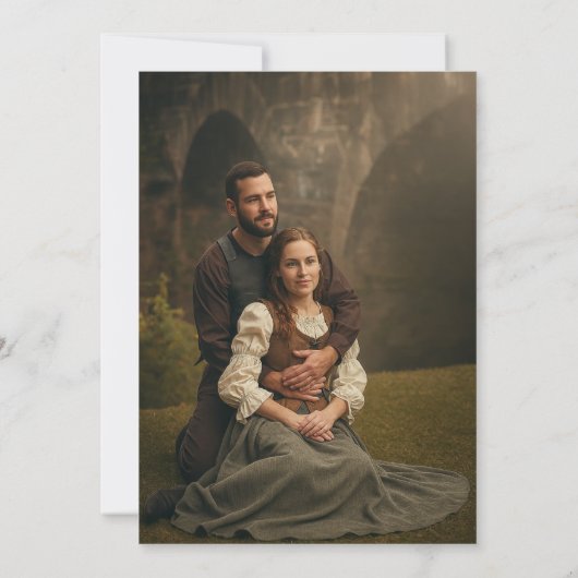 Foto Terug Basil Green Cream Floral Save The Date (Achterkant)