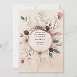 Foto Terug Bourgondië en Cream Floral Save The Date