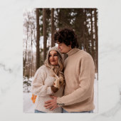 Foto Terug Goud Lijst bruiloft Save the date Folie Uitnodiging (Achterkant)