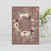 Foto Terug Mocha en Cream Bloemen Save The Date (Staand voorkant)