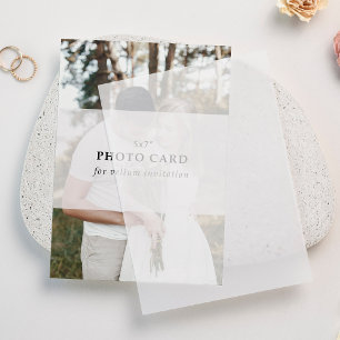 Foto Terug voor Soft Wildflower vellum bruiloft Kaart