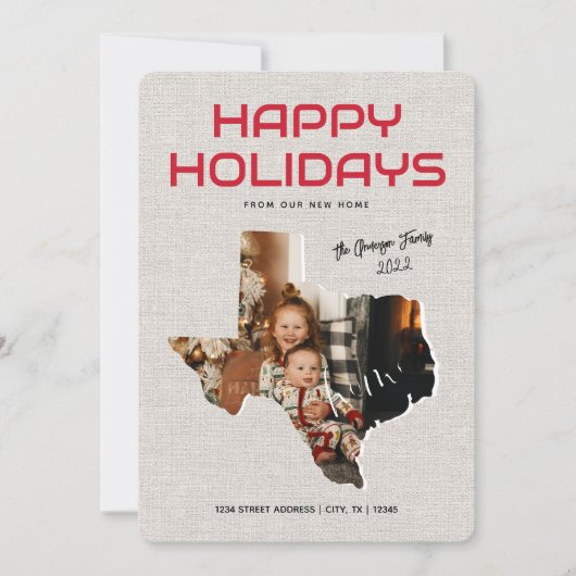 Foto Texas verhuisbericht fijne feestdagen Feestdagenkaart (Voorkant)