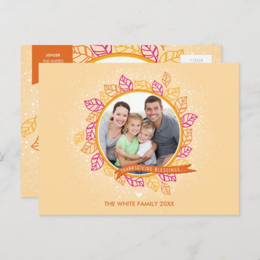 FOTO THANKSGIVING POSTCARD: winter folio 1 Feestdagenkaart (Voorkant / Achterkant)