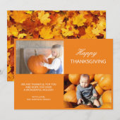 Foto Thanksgiving van afkoelen laat feestdag achte Feestdagenkaart (Voorkant / Achterkant)