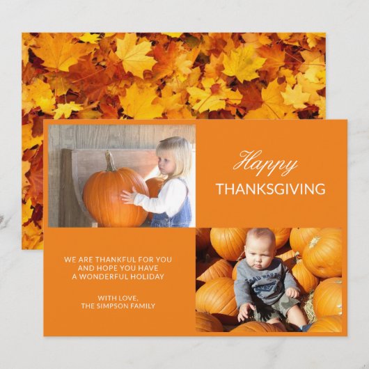 Foto Thanksgiving van afkoelen laat feestdag achte Feestdagenkaart (Voorkant / Achterkant)