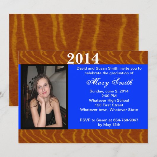 Foto Tijger Afstuderen Invitation Kaart (Voorkant / Achterkant)