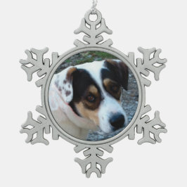 foto tinnen kerstversiering - aanpassen met je eig tin sneeuwvlok ornament