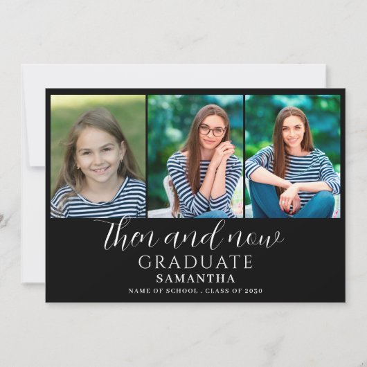 Foto toen en nu Afstuderen Aankondiging (Voorkant)