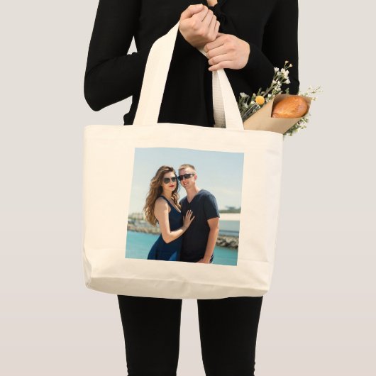 FOTO TOEVOEGEN AAN TAS, PERSONALISEREN GROTE TOTE BAG (Voorkant (product))